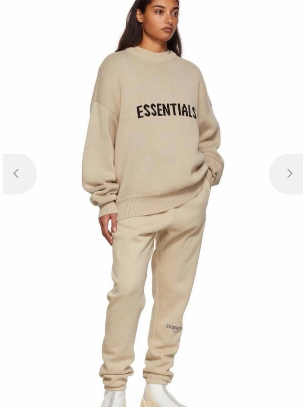 Fear of God ESSENTIALS Cream Crewneck Sweater